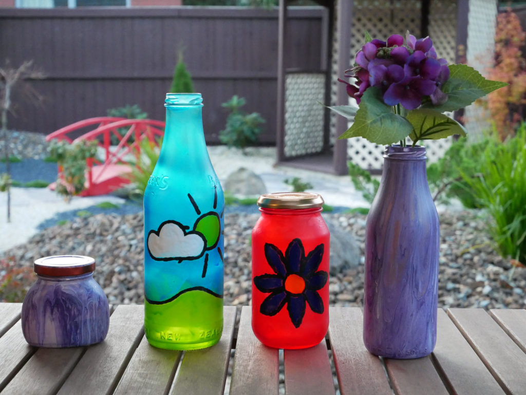 Jar Painting Ideas, Glass Bottle Painting